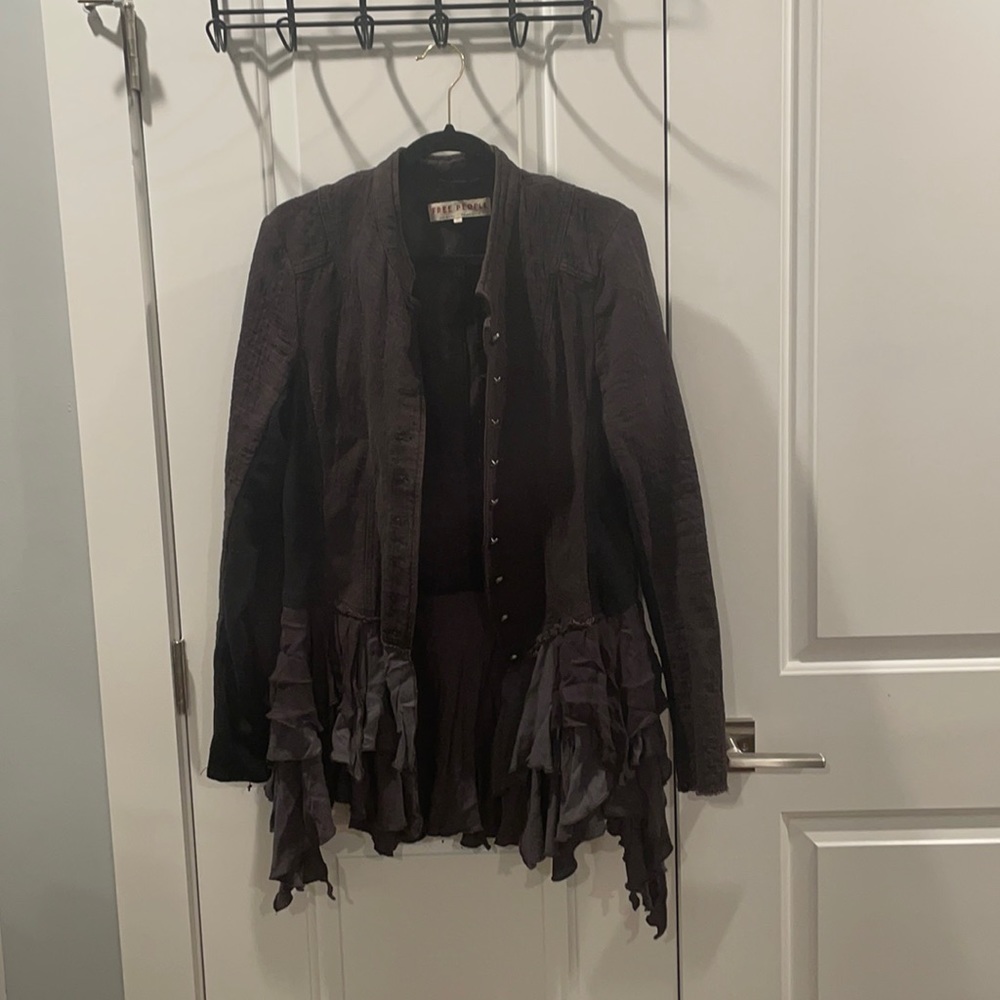 free people military ruffle jacket